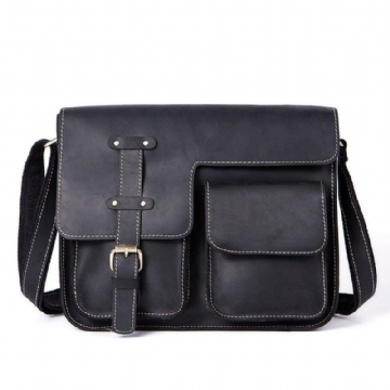 Sac Messager Vintage Cuir Italien Pour Hommes