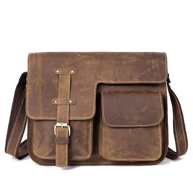 Sac Messager Vintage Cuir Italien Pour Hommes