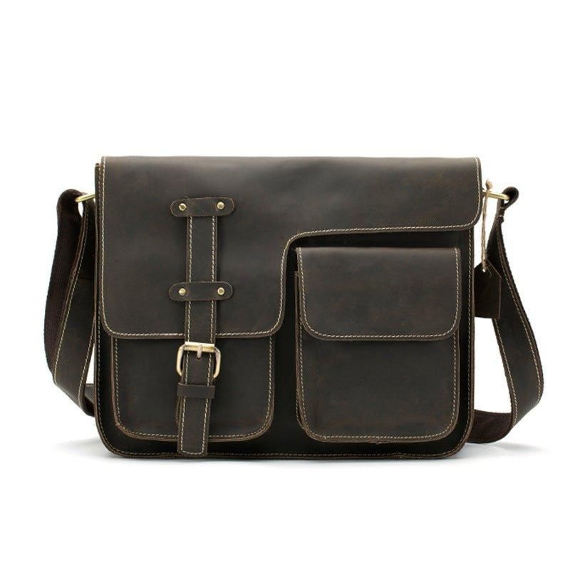 Sac Messager Vintage Cuir Italien Pour Hommes