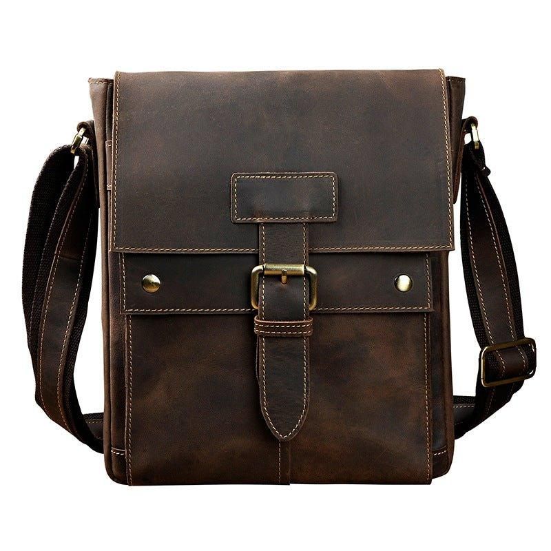 Sac Messager Vintage Cuir Véritable Pour Homme