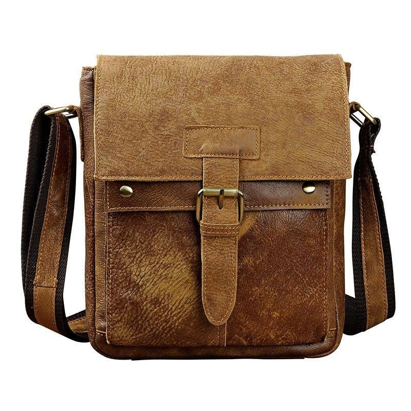 Sac Messager Vintage Cuir Véritable Pour Homme