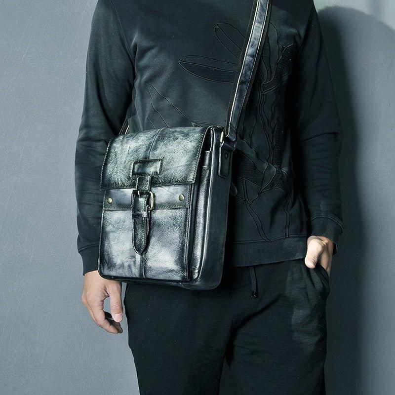 Sac Messager Vintage Cuir Véritable Pour Homme