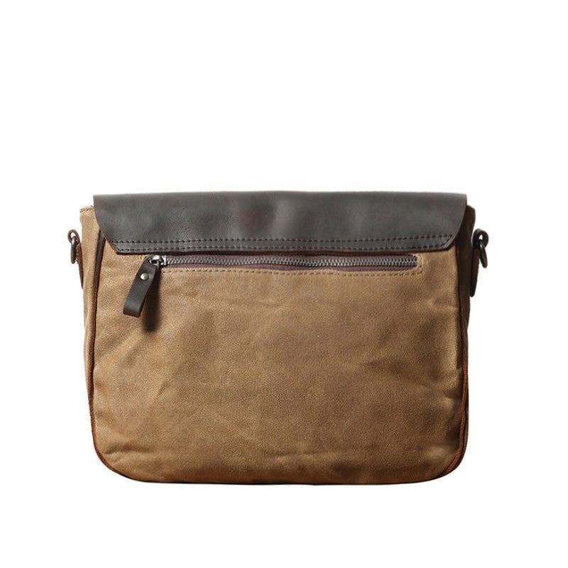 Sac Messager Vintage Pour Hommes Cuir Et Toile Ipad