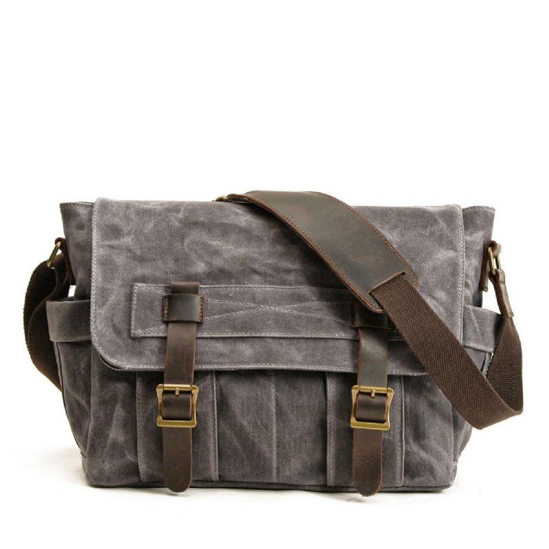 Sac Messager Vintage Toile Motobags Pour Hommes