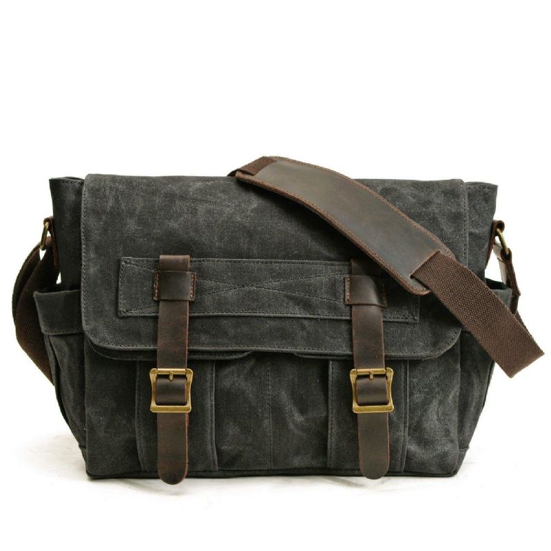 Sac Messager Vintage Toile Motobags Pour Hommes