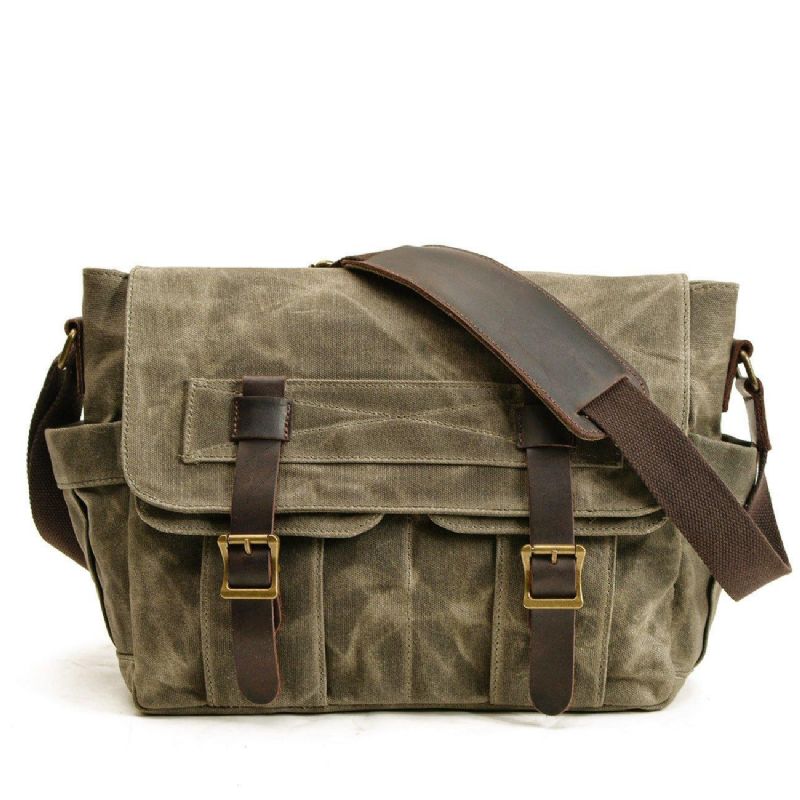 Sac Messager Vintage Toile Motobags Pour Hommes