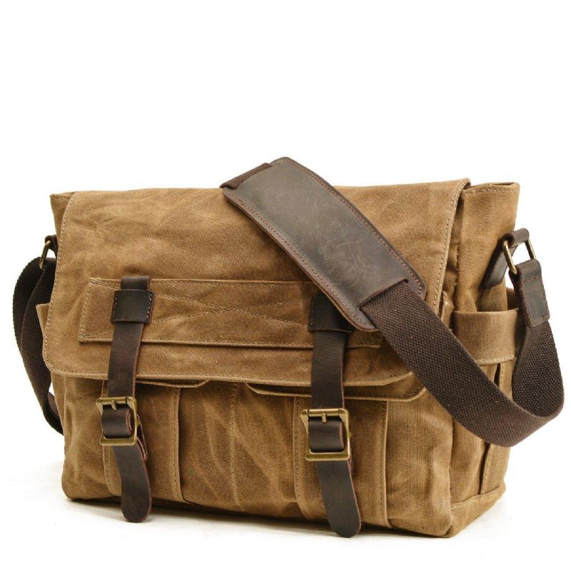 Sac Messager Vintage Toile Motobags Pour Hommes