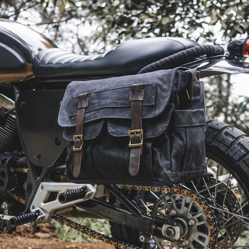 Sac Messager Vintage Toile Motobags Pour Hommes