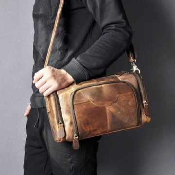 Sac Messager Voyage Cuir Véritable Pour Homme