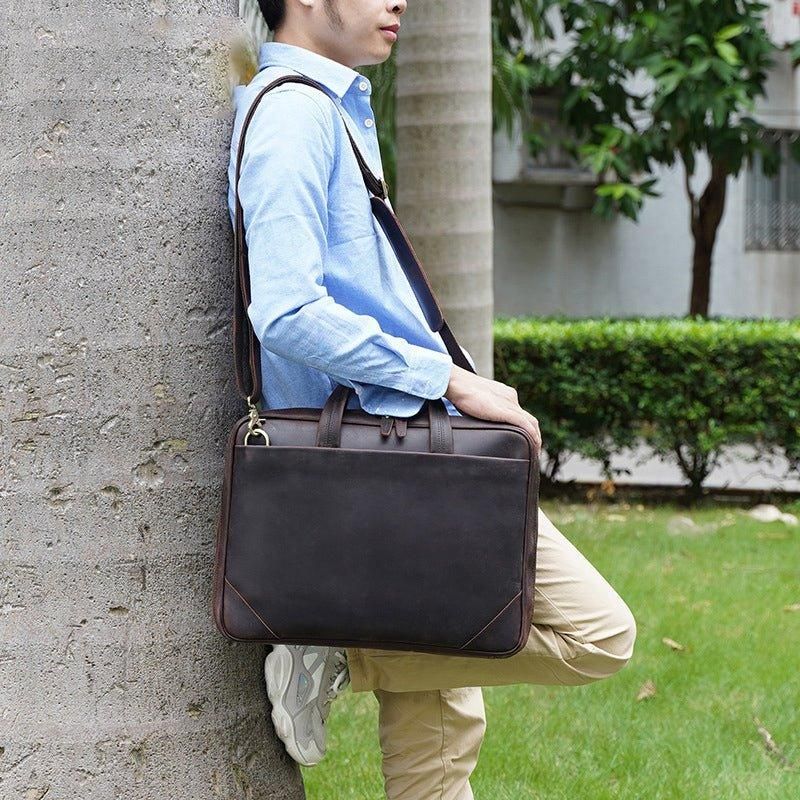 Sac D'ordinateur Cuir Pour Hommes Slim