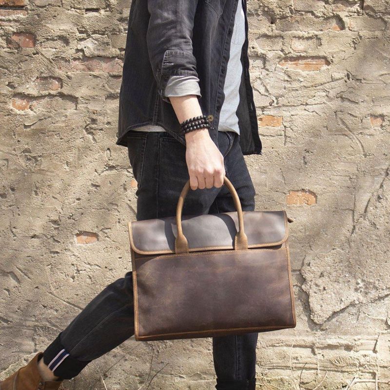 Sac D'ordinateur Portable Cuir Mince Pour Hommes