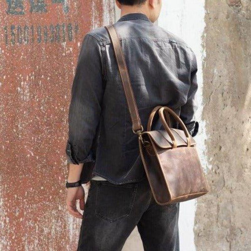 Sac D'ordinateur Portable Cuir Mince Pour Hommes