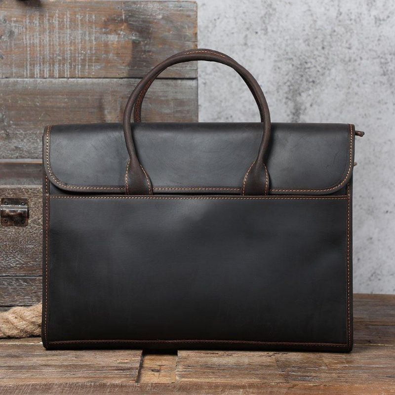 Sac D'ordinateur Portable Cuir Mince Pour Hommes