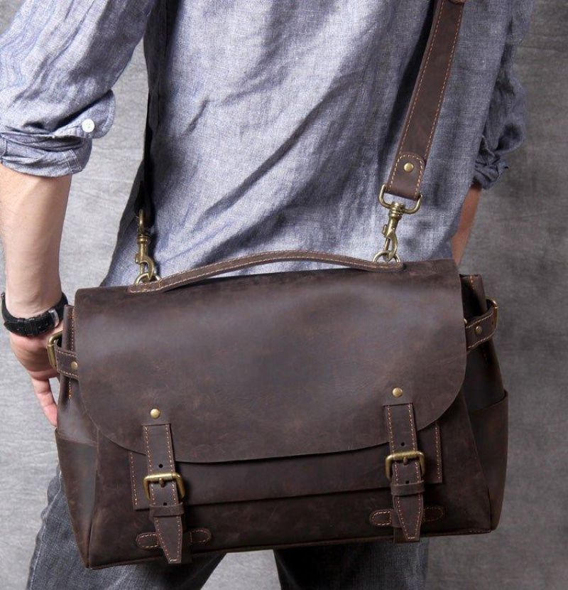 Sac D'ordinateur Portable Porte-documents Cuir Vintage