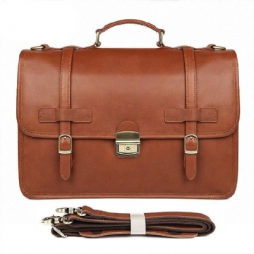 Sac Porte-documents Pour Hommes Cuir Style Britannique