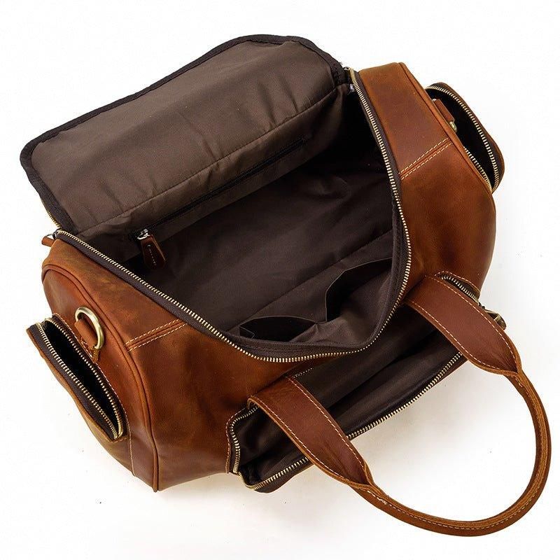 Sac Sport Cuir Avec Poches Pour Homme