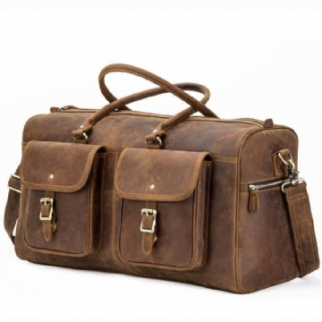 Sac Sport Cuir Marron Vintage