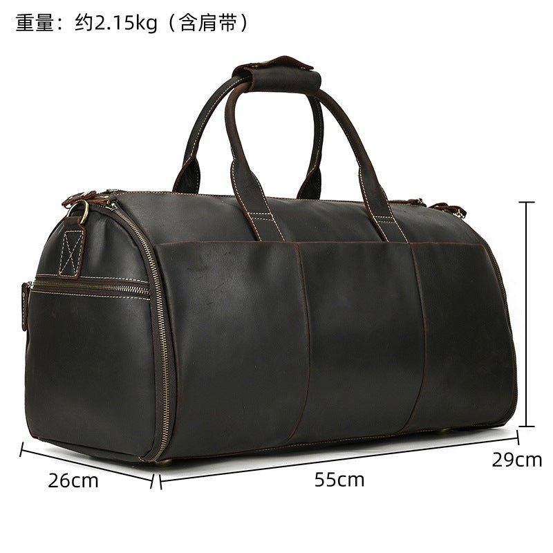 Sac Sport Cuir Vintage Pour Hommes