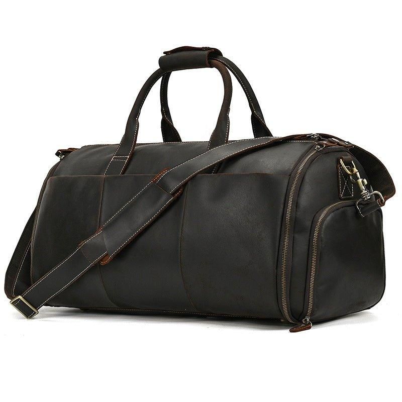 Sac Sport Cuir Vintage Pour Hommes