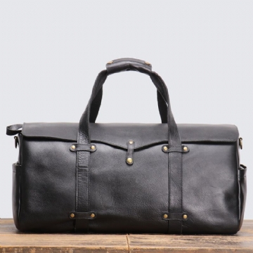 Sac Sport Cuir Vintage Weekender Pour Hommes