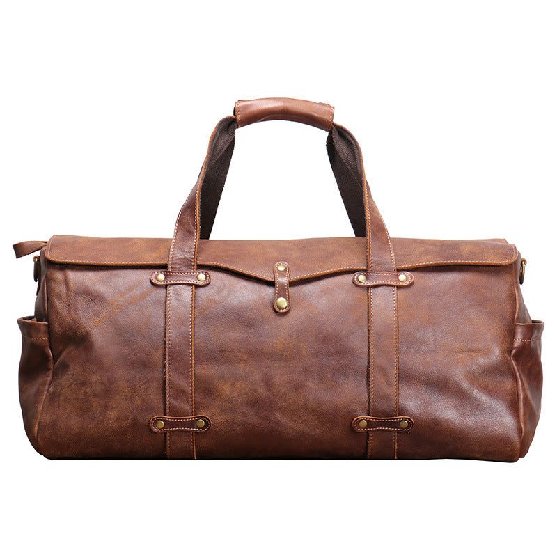 Sac Sport Cuir Vintage Weekender Pour Hommes