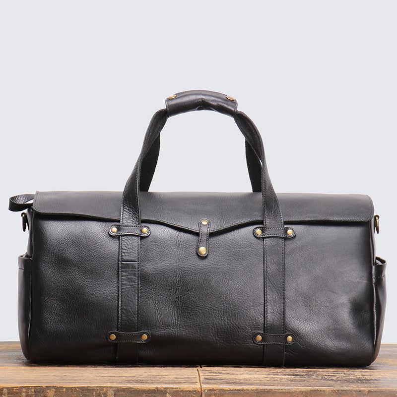 Sac Sport Cuir Vintage Weekender Pour Hommes