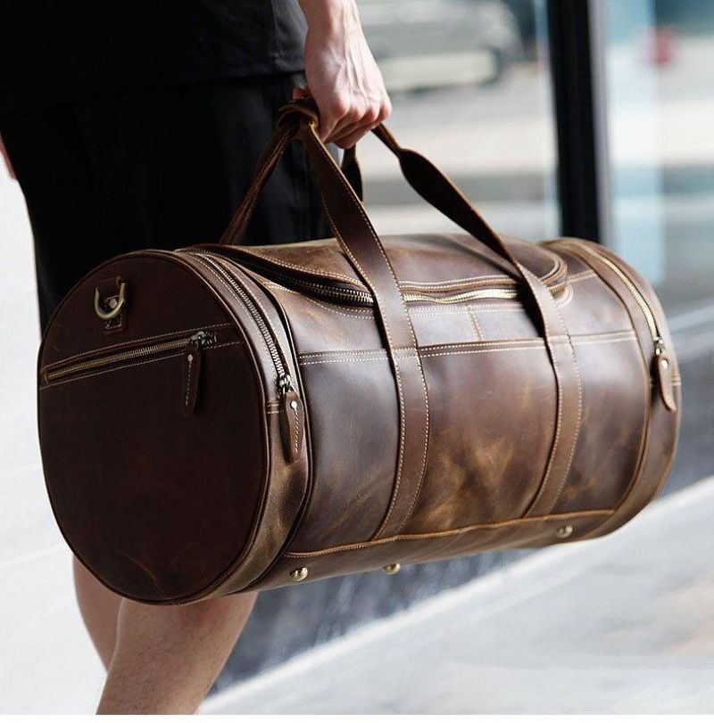 Sac Tonneau Cuir Marron