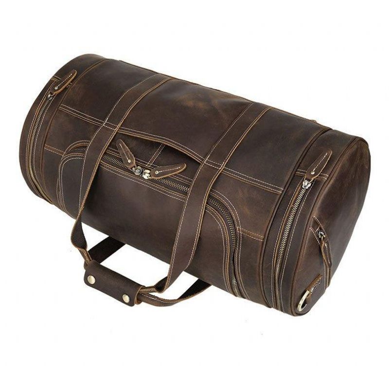 Sac Tonneau Cuir Marron