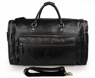 Sac Voyage Cuir Noir Pour Hommes Grand