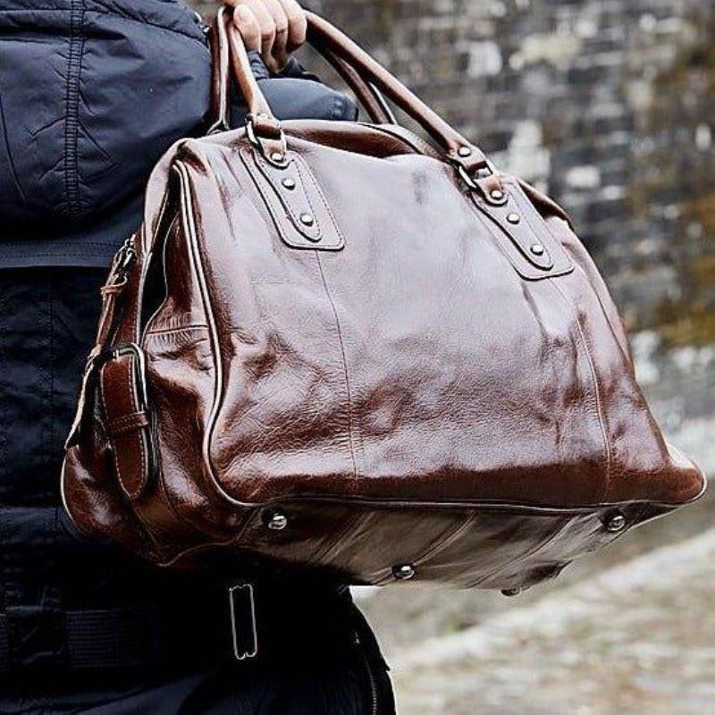 Sac Voyage Cuir Vintage Pour Hommes Et Femmes