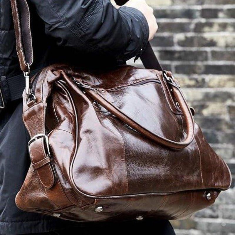 Sac Voyage Cuir Vintage Pour Hommes Et Femmes