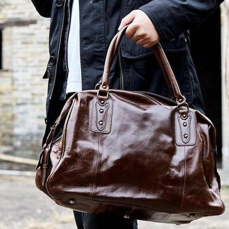 Sac Voyage Cuir Vintage Pour Hommes Et Femmes