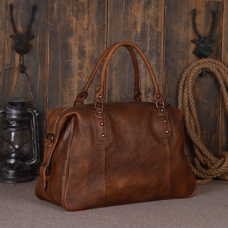 Sac Voyage Cuir Vintage Pour Hommes Et Femmes