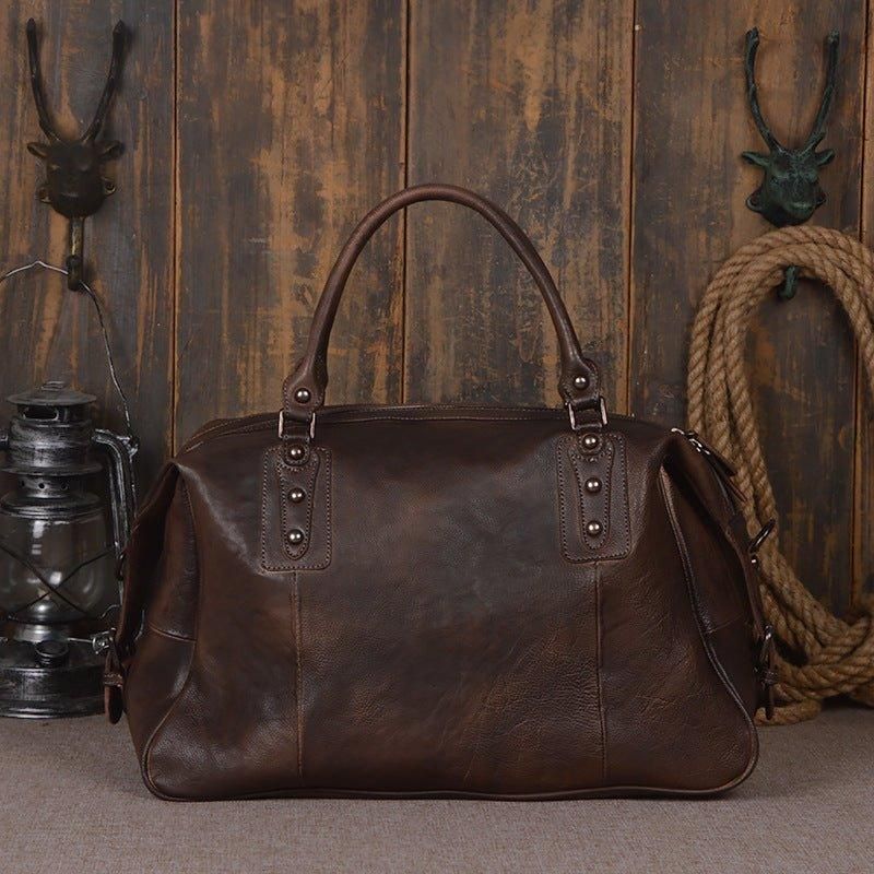 Sac Voyage Cuir Vintage Pour Hommes Et Femmes