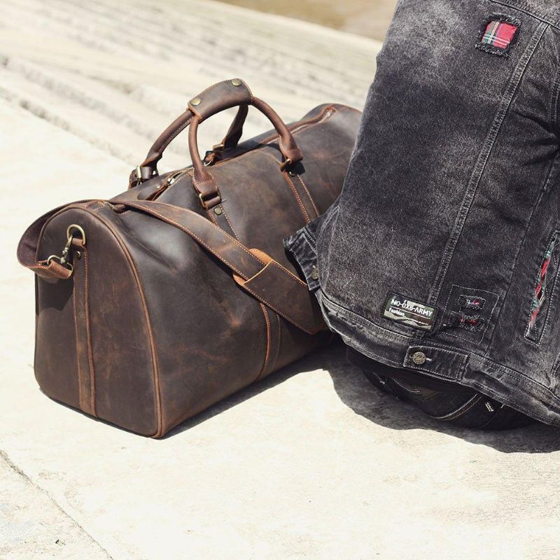 Sac Voyage Cuir Weekender Duffel 24 Pouces