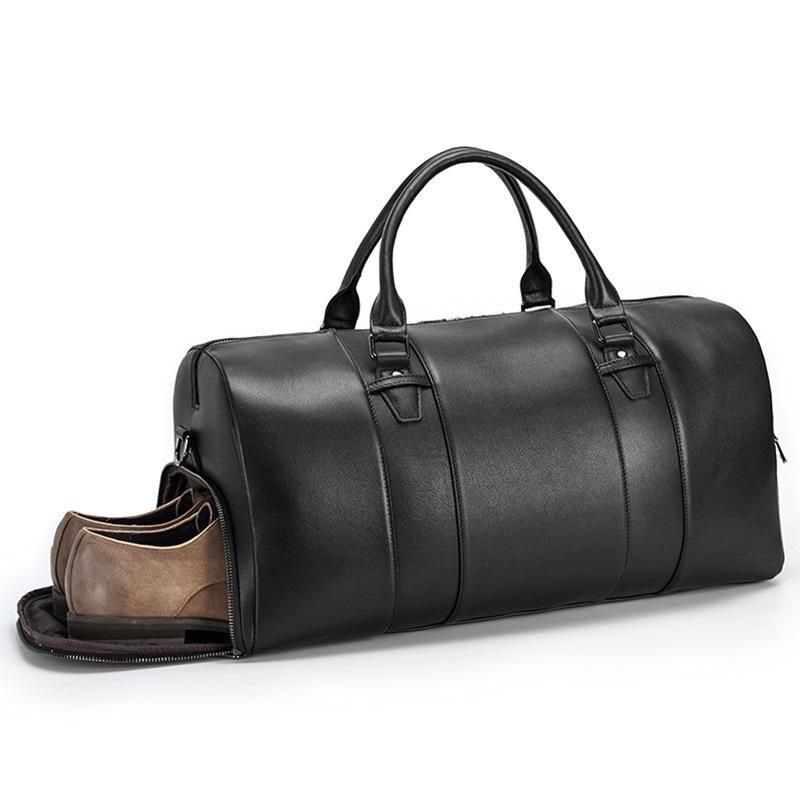 Sac Voyage Homme Moderne Cuir Noir