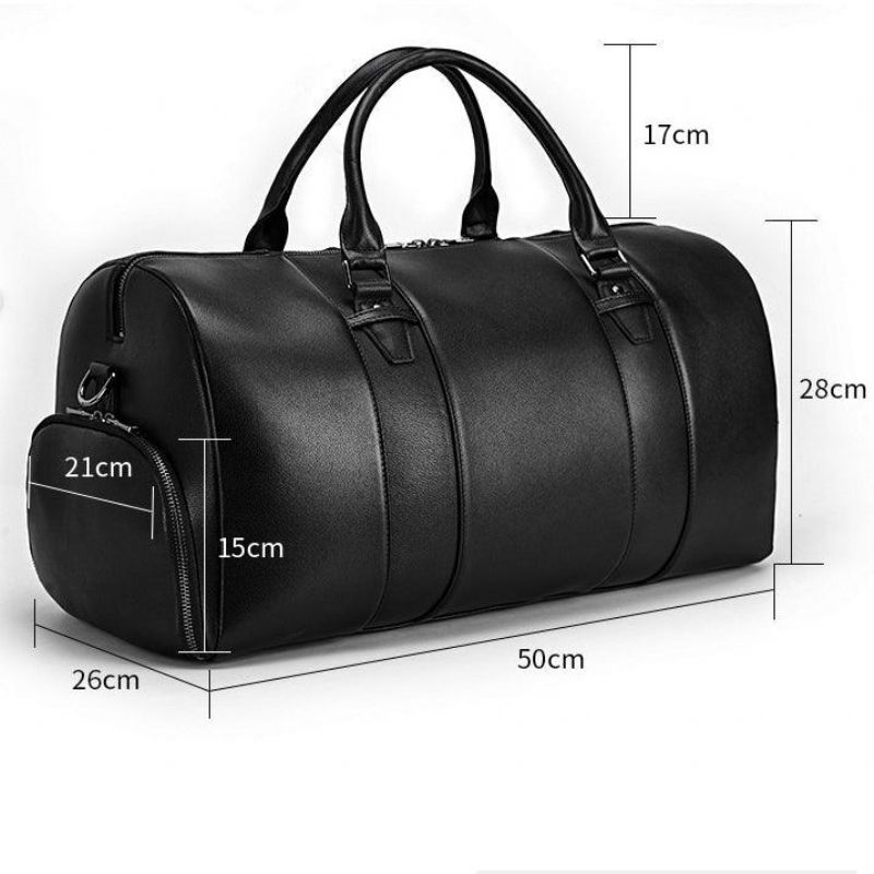 Sac Voyage Homme Moderne Cuir Noir