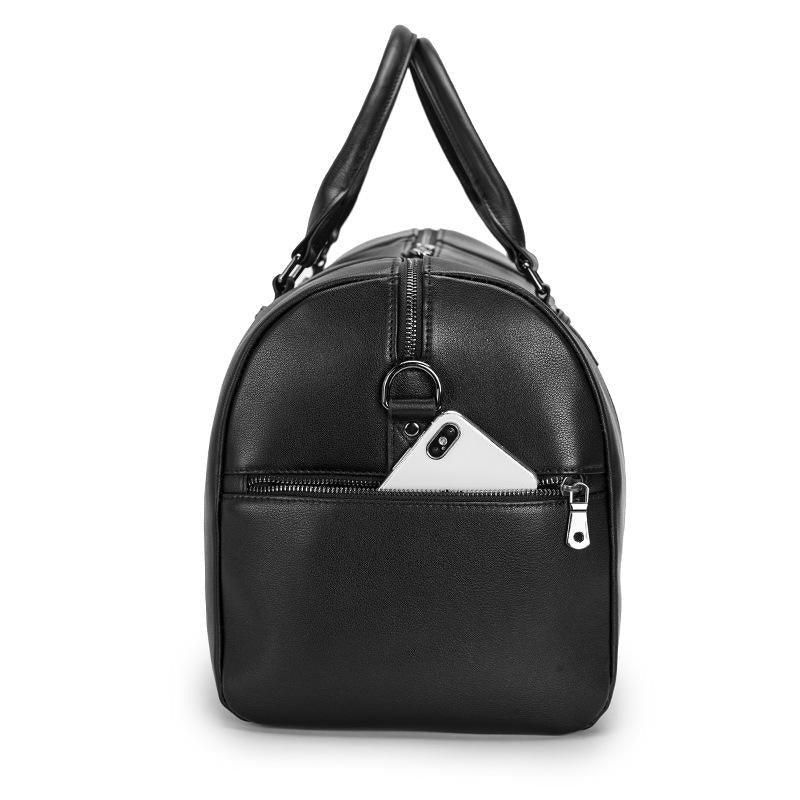 Sac Voyage Homme Moderne Cuir Noir