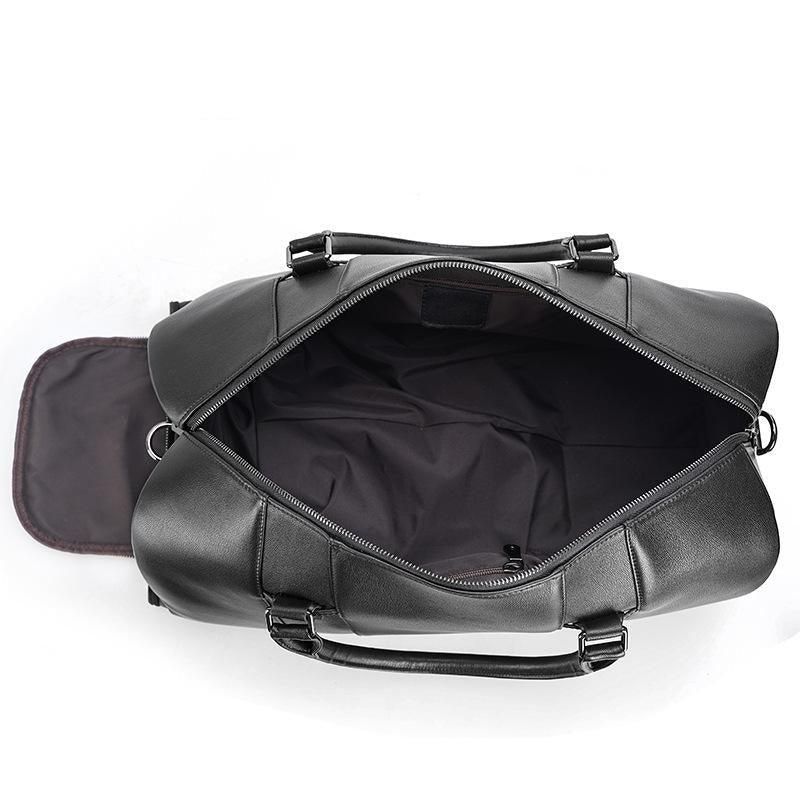 Sac Voyage Homme Moderne Cuir Noir