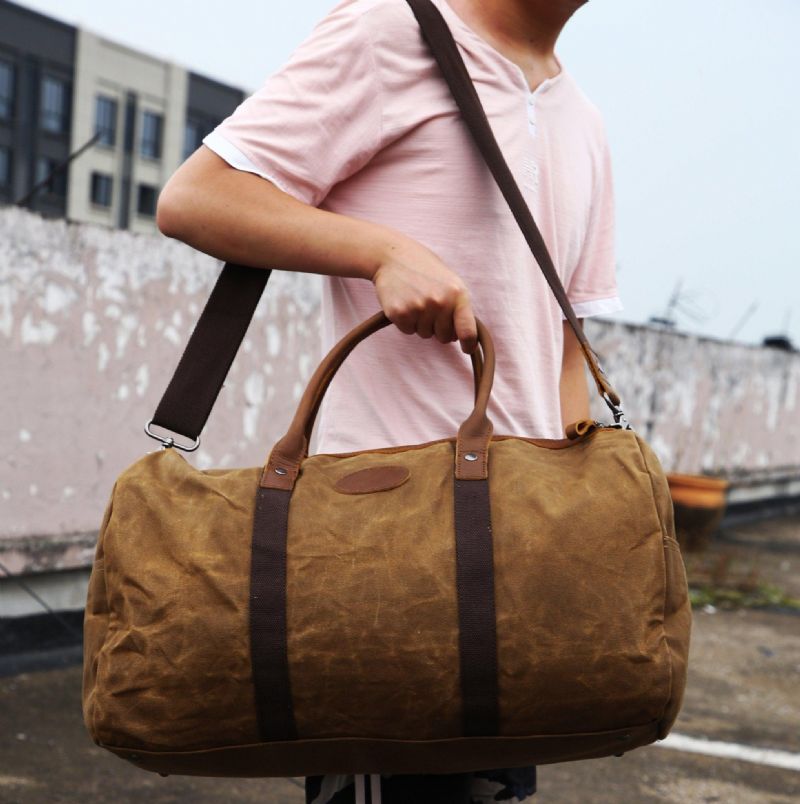 Sac Voyage Toile Cirée Pour Hommes Taille Bagage À Main