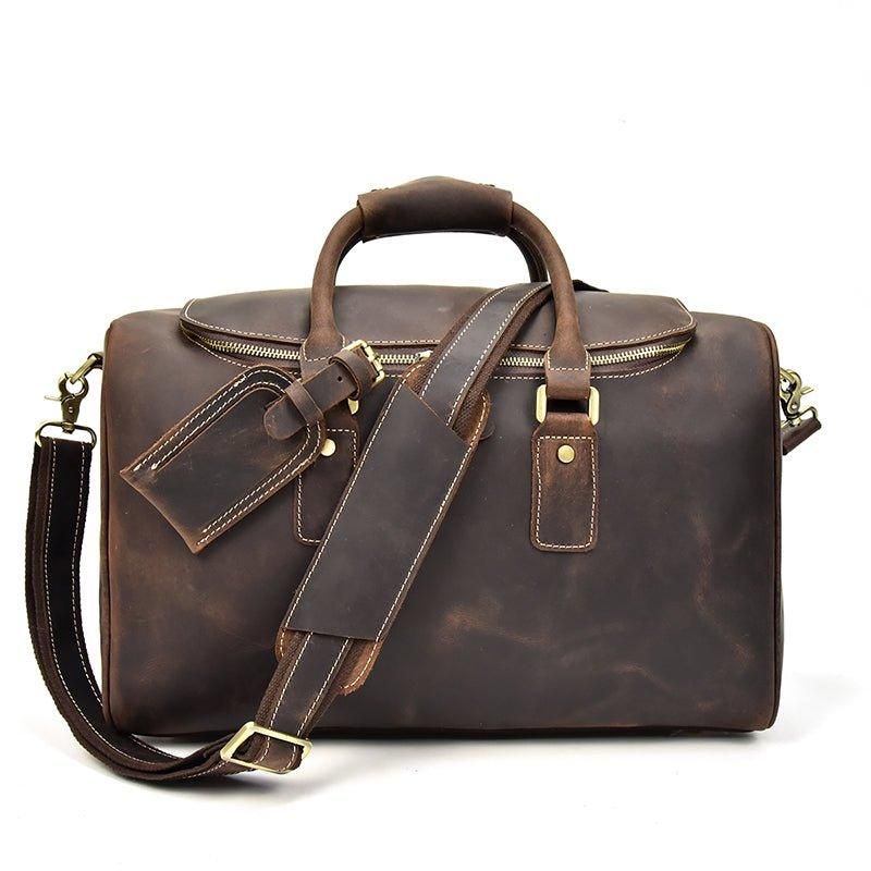 Sac Voyage Vintage Cuir Crazy Horse