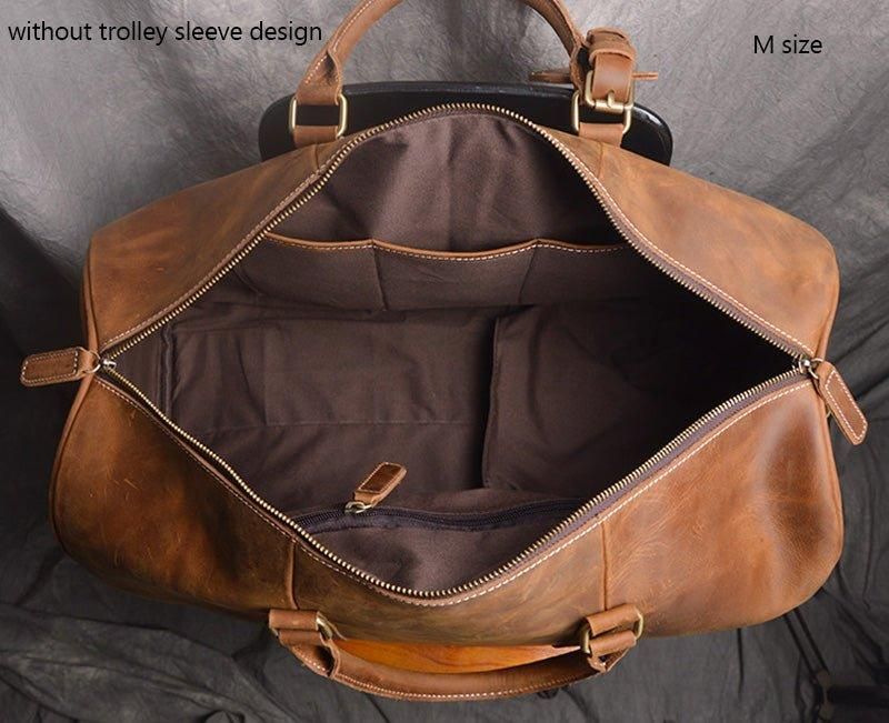 Sac Voyage Weekender Cuir Avec Compartiment À Chaussures