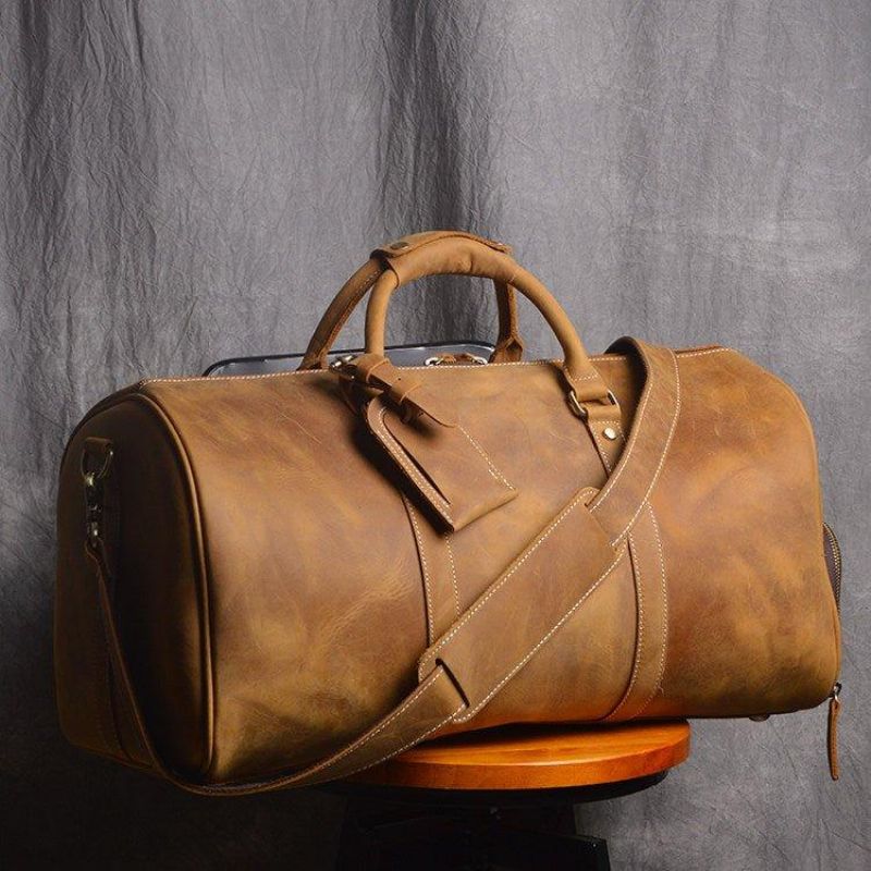 Sac Voyage Weekender Cuir Avec Compartiment À Chaussures