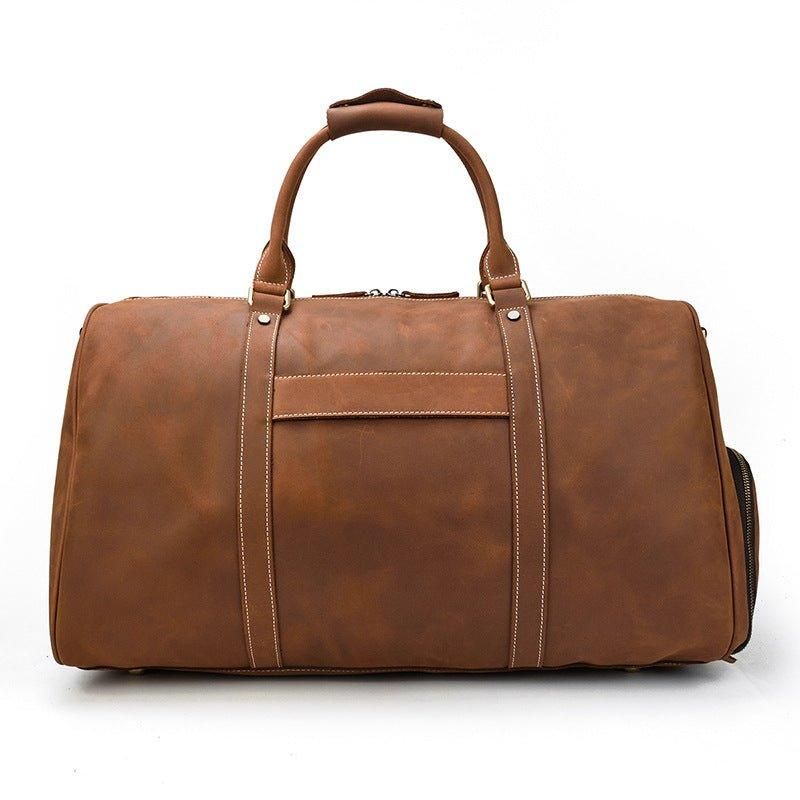 Sac Voyage Weekender Cuir Avec Compartiment À Chaussures