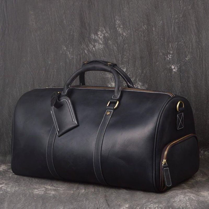 Sac Voyage Weekender Cuir Avec Compartiment À Chaussures