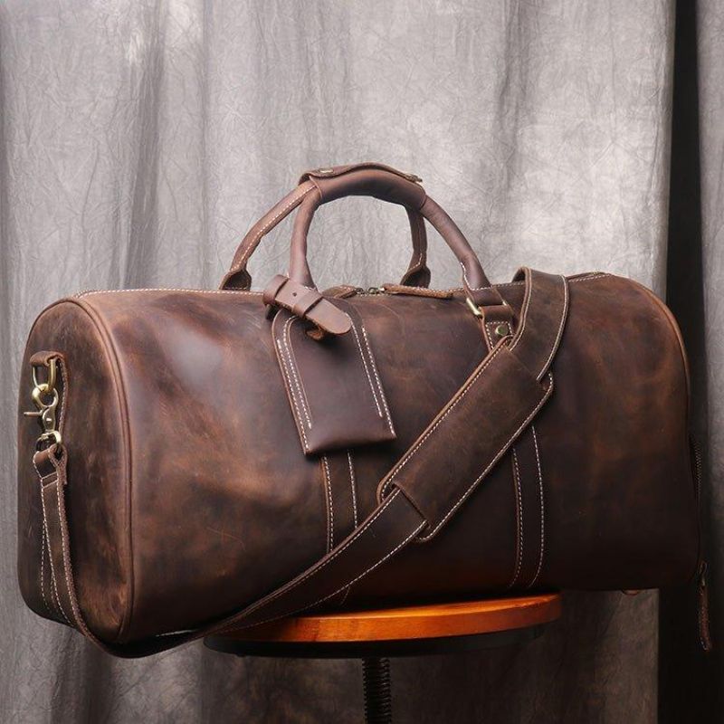 Sac Voyage Weekender Cuir Avec Compartiment À Chaussures