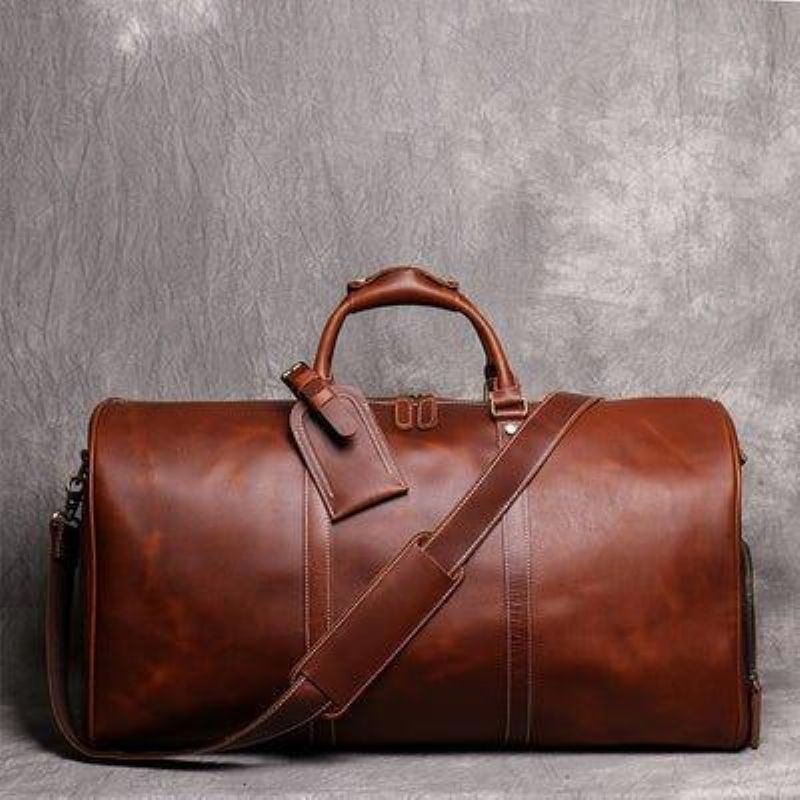 Sac Voyage Weekender Cuir Avec Compartiment À Chaussures