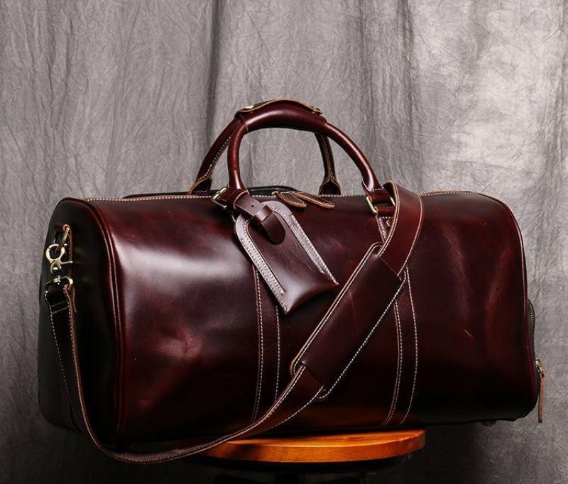 Sac Voyage Weekender Cuir Avec Compartiment À Chaussures