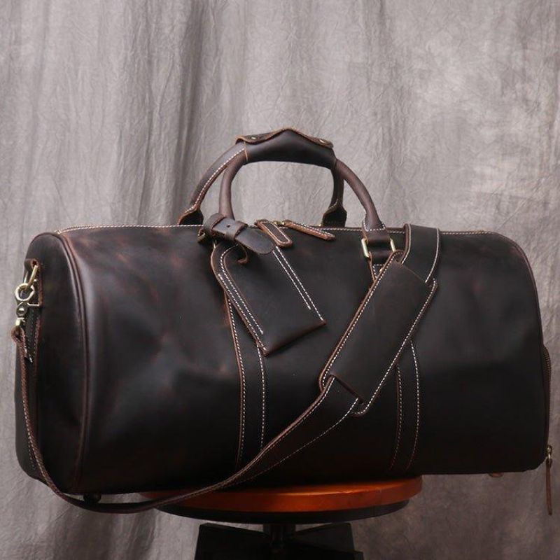 Sac Voyage Weekender Cuir Avec Compartiment À Chaussures