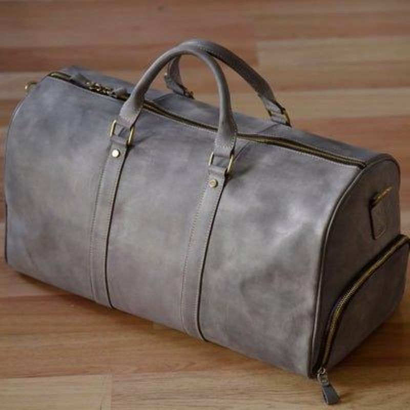 Sac Voyage Weekender Cuir Avec Compartiment À Chaussures